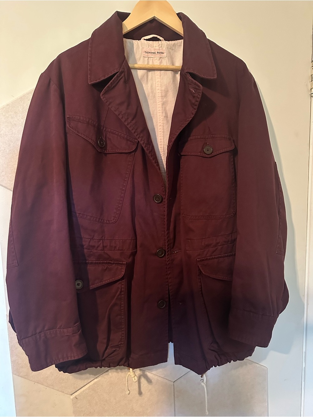 Men's Military-Style Field Jacket in Burgundy